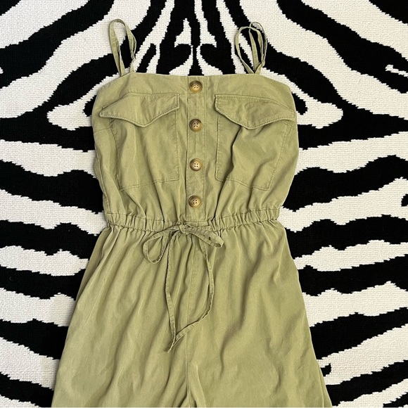 Bershka Utility Jumpsuit Wide Leg Drawstring Waist Size Small - Picture 2 of 8